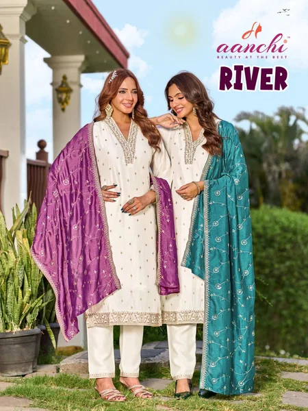River By Aanchi Vichitra Silk Bulk Kurti With Bottom and Dupatta
